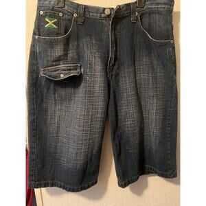 Nothing But Net Denim Company Shorts Baggy Distressed Wide Leg Great Shape Soft